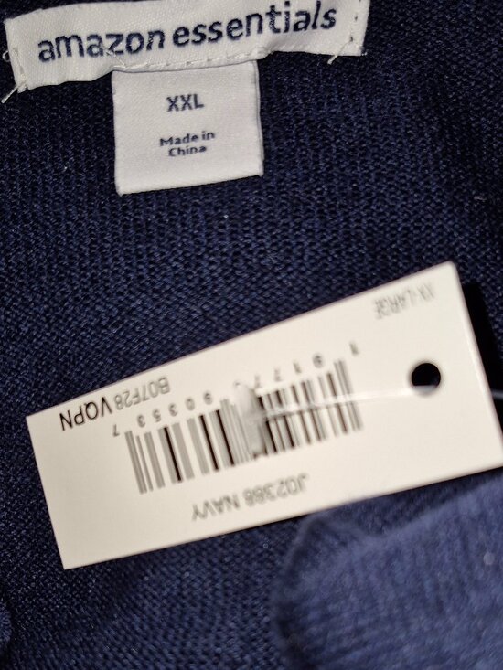 AMAZON ESSENTIALS Long open-front Cardigan sweater, Dark Blue in size XXL NWT - Picture 16 of 16